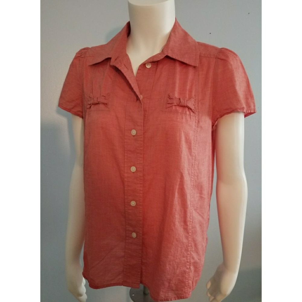 Marc Jacob Coral Button-Down Top Sz 6 - image 1